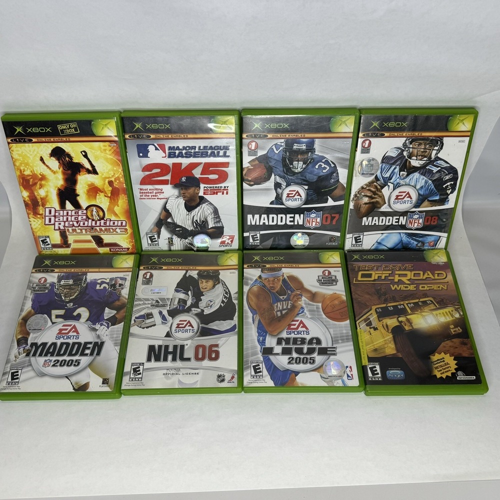 Original XBOX games lot of 8 Four Complete With Manuals 4 Without Manuals